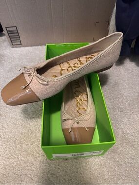 Sam Edelman Marley Beechwood Tweed Patent Toe Ballet Flats